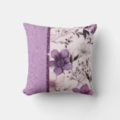美しいラベンダーとピンクのフローラ クッション (正面)