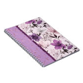 美しいラベンダーとピンクのフローラ ノートブック (右側)