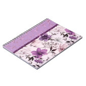 美しいラベンダーとピンクのフローラ ノートブック (左側)