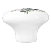 美しいラベンダーと混合フローラの茎 セラミックノブ (側面)