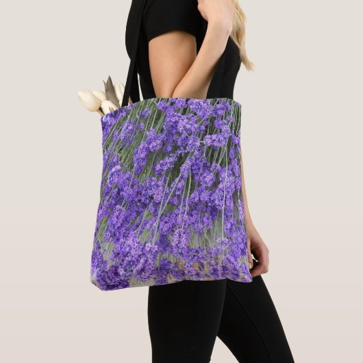 美しいラベンダーの花 フローラル トートバッグ (クローズアップ)