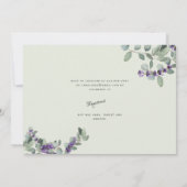 美しいラベンダーの葉ベビーシャワー招待状 招待状 (裏面)