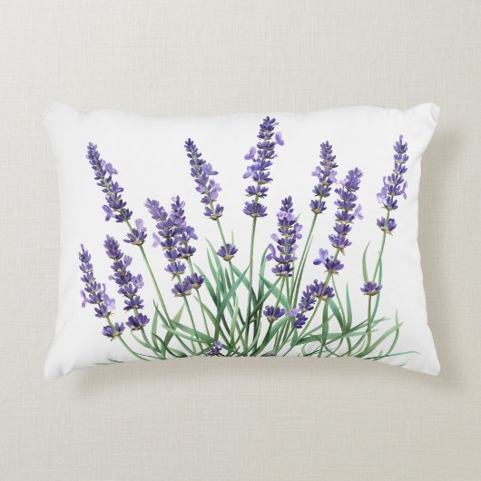 美しいラベンダーガーデンフラワーフローラ アクセントクッション (正面)