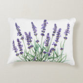 美しいラベンダーガーデンフラワーフローラ アクセントクッション (裏面)