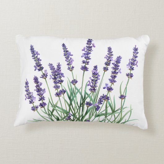 美しいラベンダーガーデンフラワーフローラ アクセントクッション (裏面)