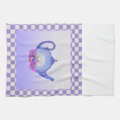 美しいラベンダーティーポット+フラワーズキッチンタオル キッチンタオル (横)