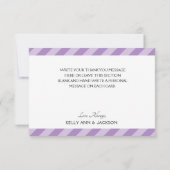 美しいラベンダーパープルフローラ サンキューカード (裏面)