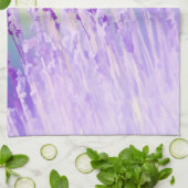 美しいラベンダーフラワーフィールドまたは牧草地パープル キッチンタオル (折り畳み)