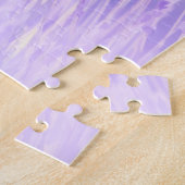 美しいラベンダーフラワーフィールドまたは牧草地パープル ジグソーパズル (側面)