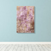 美しいラベンダーモンタナワイルドフラワー キャンバスプリント (インサイチュ (ウッドフロア))