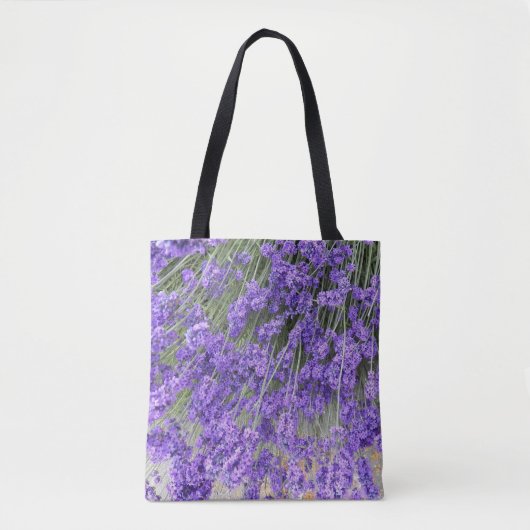 美しいラベンダー開花フローラ トートバッグ (正面)