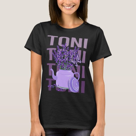 美しいラベンダー – トニ名 Tシャツ (正面)