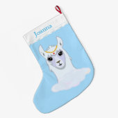 美しいラマ ラージクリスマスストッキング (裏面 (吊り時))