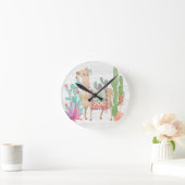 美しいラマIV ラウンド壁時計 (ホーム)