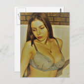 美しいランジェリーのモデルヴィンテージ写真 ポストカード (正面/裏面)