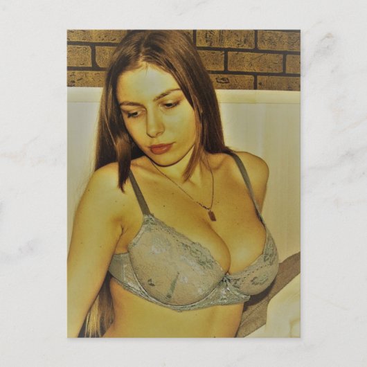美しいランジェリーのモデルヴィンテージ写真 ポストカード (正面)