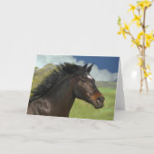 美しいランニングのホース空白のノートカード カード (黄色い花)
