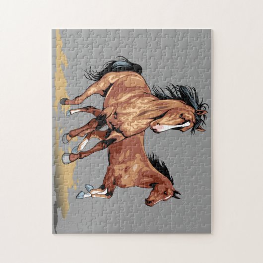 美しいランニングの馬絵画のジグソーパズル ジグソーパズル (縦)