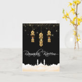 美しいランプのライトイードムバラク カード (黄色い花)