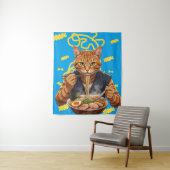 美しいラーメン猫アニメ - 日本のポップアート タペストリー (インサイチュ)