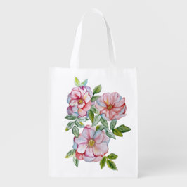 美しいリアルな水彩バラ。 エコバッグ