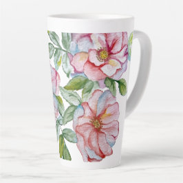 美しいリアルな水彩バラ。 カフェラテマグ