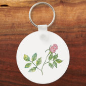 美しいリアルな水彩バラ。 キーホルダー (裏面)