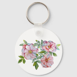 美しいリアルな水彩バラ。 キーホルダー