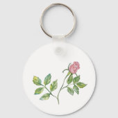 美しいリアルな水彩バラ。 キーホルダー (裏面)