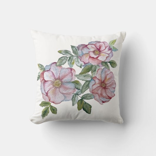 美しいリアルな水彩バラ。 クッション (正面)