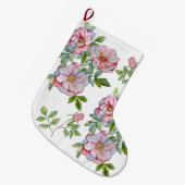 美しいリアルな水彩バラ。 ラージクリスマスストッキング (正面 (吊り時))