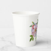 美しいリアルな水彩バラ。 紙コップ (右)
