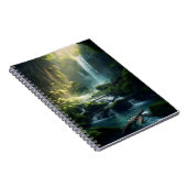 美しいリアルな魔法の森の滝 ノートブック (右側)