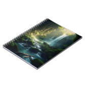 美しいリアルな魔法の森の滝 ノートブック (左側)