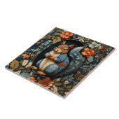 美しいリスのウィリアム・モリスインスパイア タイル (側面)