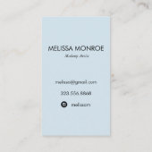 美しいリップスティックのメイクアップアーティストカード薄い青 名刺 (裏面)