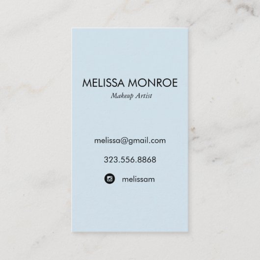 美しいリップスティックのメイクアップアーティストカード薄い青 名刺 (裏面)