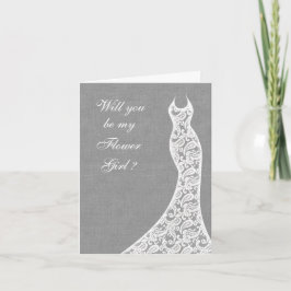 美しいリネンは私の花の女の子カード 招待状