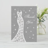 美しいリネンフラット冬ありがとう サンキューカード (スタンド正面)