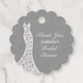 美しいリネン ブライダルシャワー 感謝の気持ち フェイバータグ