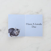 美しいリラックスした猫の編集可能なカード カード (内部)