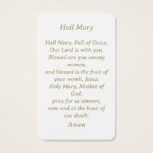 美しいリリーカソリック雹メアリー祈りの言葉カード (裏面)