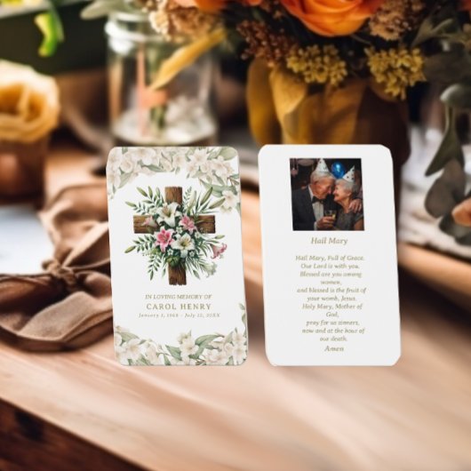 美しいリリーカソリック雹メアリー祈りの言葉カード