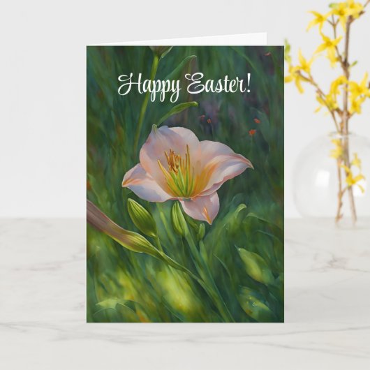 美しいリリーフラワーアートのイースターカード カード (黄色い花)