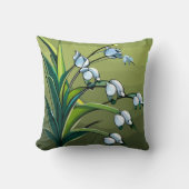 美しいリリー：春のセレニティの繊細なダンス クッション (正面)