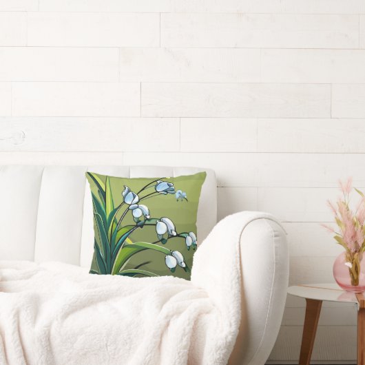 美しいリリー：春のセレニティの繊細なダンス クッション (ソファ)