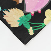 美しいリングの花と妖精 フリースブランケット (角)