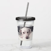 美しいリーガルホワイトラブラドールミックス犬グレーアクリル アクリルタンブラー (裏面)