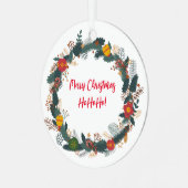 美しいリースのクリスマス装飾 メタルオーナメント (正面左)