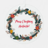 美しいリースのクリスマス装飾 メタルオーナメント (正面)